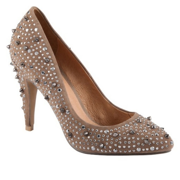 Aldo Shoes - Aldo leather studded beige heels size 8.5